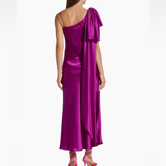 Rodarte One Shoulder Purple Silk Dress - Picture 6 of 11